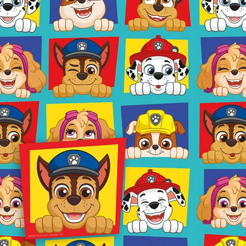 Danilo Promotions LTD Papel de regalo de Paw Patrol, 2 hojas, 2 etiquetas, papel de regalo de cumpleaños