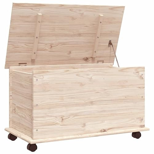 vidaXL Cassapanca con Ruote Alta 73x39,5x43 cm Legno Massello di Pino