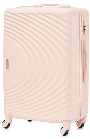 BETLEWSKI - Resväska Med Hårt Skal, 4 Hjul, Lätt ABS Rullväska Med Lås - Modell SINOPE, Beige, M