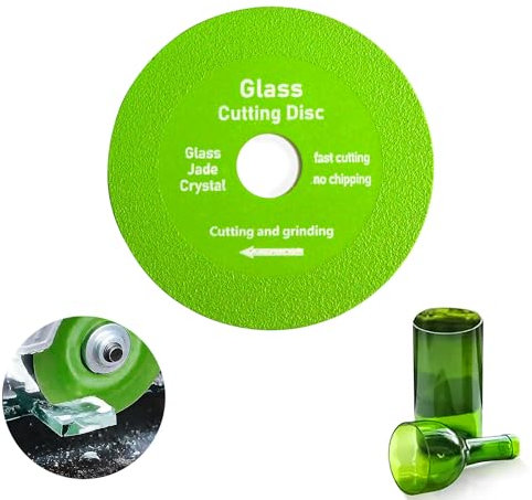 OneNine Glass Cutting Disc, 115 x 22.23 mm, Professional Diamond Disc, Quick Precise Cutting Saw Blades for Tiles, Glass, Granite and Porcelain for Angle Grinder