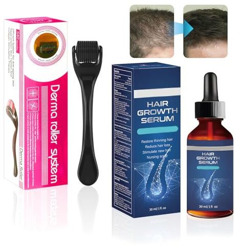 Hair Growth Serum Haar Wachstum mit 0,5mm Roller,Anti-Haarausfall Serum,Hair Care Product,Haarwachstum beschleunigen, Verdickung und Nachwachen,Geschenk für Männer/Vater