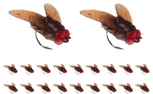 Lot de 20 appâts de pêche à la mouche bioniques - Pour truite, perche, saumon