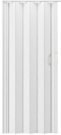 Techni Home Studio Series 32 W x 80 H PVC Foldable Accordion Door, Trimmable, Flexible Single Layer Panels, White Oak