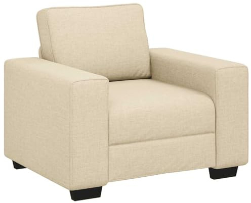 vidaXL Poltrona Crema 100x77x82 cm in Tessuto, Divano Singolo, Sedia Accento, Sedia Relax, Poltrona, Sedia TV, Divano a Un Posto, Divano a Un Posto
