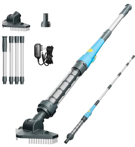 Aspirateur de piscine 2 en 1, rechargeable, autonomie jusqu'à 45 minutes, aspirateur de piscine pratique, idéal pour les jacuzzi, les spas et les petites piscines – Élimine le sable et la saleté