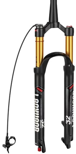 LANXUANR 26/27,5/29 tums mountainbikegaffel.Returjustering,luftfjädring 1-1/8tum x 220mm Rakt/koniskt rör,9mm x 100 mm snabbkoppling, skivbromsar (Guld/Avsmalnande - Fjärrstyrd, 27.5)