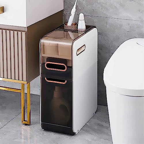 Armadietto da bagno alto sottile per articoli da toeletta salvaspazio dal design moderno porta carta igienica verticale per piccoli spazi, ideale per bagno nization