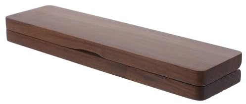 Wooden Pen Storage Organizer Walnut -Top Pen Box Single Slot for Desk Accessories