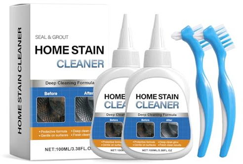 Multi-purpose Household Cleaning Gel, Powerful Gel with Brush, Home Stain Cleaner, Joint Clean Dirt Stains Remover for Walls, Floors and Joints in the Bathroom(2 SETS)