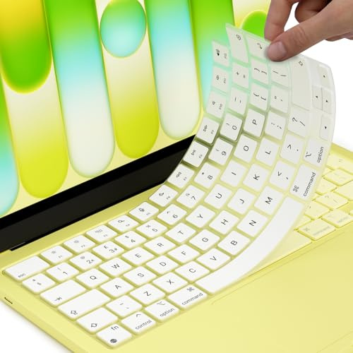 Silikon-Tastaturabdeckung für MacBook Neo 13 Zoll & MacBook Air 13,6 Zoll/15,3 Zoll mit M5-Chip 2026 & MacBook Pro 14 Zoll 16 Zoll M5/M4/M3/M2 Pro/Max 2026–2021 Laptop-Schutzzubehör EU/UK-Layout (weiß