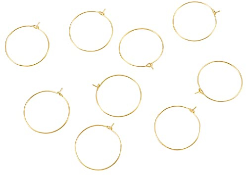 Cheriswelry 50 st gyllene 25 mm runda ringar i mässing trådringar vinglas berlockringar pärlring för gör-det-själv-smyckestillverkning