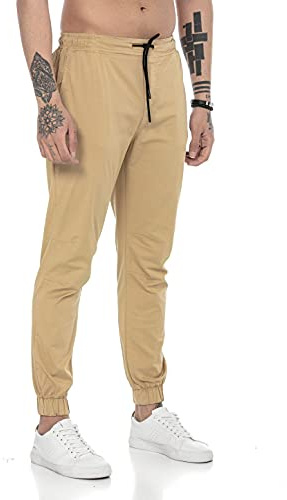 RED BRIDGE Pantalone da Uomo Joggers Pantaloni da Tuta Stile Chino Cotone Marrone M