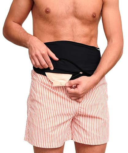 SIIL Cinturón de Ostomía Negro | Cinturón de Soporte de Ostomía | Deporte y Natación