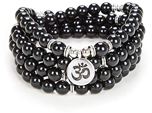 Yoga Symbol 8mm Mala Beads Armband 108 Andligt Halsband Meditation Tillbehör Smycken för kvinnor Män Presenter