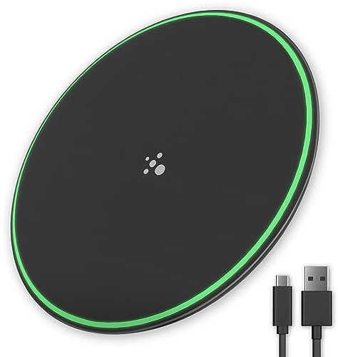 WATCHEM Fast Wireless Charger 15W - Qi-Certified, Universal Charging Pad, Compatible with iPhone and Samsung, and Qi-Certified Phones - Slim Design, Overcharge Protection - Desk Phone Charger
