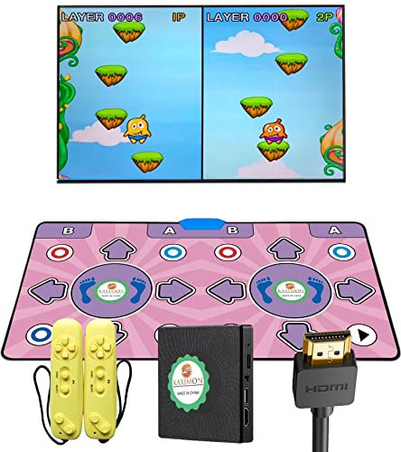 KAXIMON Tanzmatten, Doppelte Tanzmatte mit TV-HD-Anschluss für Kinder und Erwachsene, rutschfeste kabellose Flanell-Tanzmatte mit mehrsprachigem Menü, Chinesisches Kung-Fu-Lernen