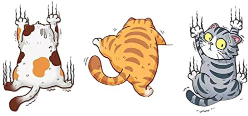 Yusheng Adesivi per Gatti dei Cartoni Animati - Adesivi con Motivo a Cartoni Animati con Copertina graffiata di Gatto - Decalcomanie per Gatti Decorazioni per Auto Adesivi per paraurti,