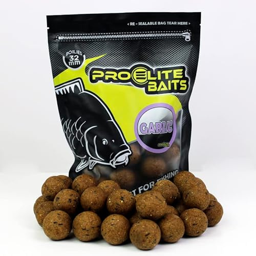 Pro Elite Baits Boilies Garlic (32mm) - Cebo para pesca - Boilies - Pescadores experimentados o recreativos que practican la pesca de carpas y barbos, cebadería