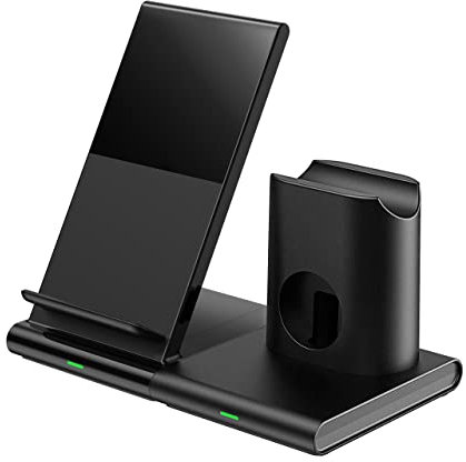 CGZZ Cargador inalámbrico, Cargador inalámbrico rápido, 3 en 1 Cargador de inducción Plegable Compatible con i Phone 14/13/12/11/11Pro/Pro MAX/XS/X