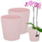 KOTARBAU® 2e Set Blumentopf Rosa Keramik glasiert ⌀ 12 cm Höhe: 15 cm Orchideentopf Keramik Blumentöpfe Keramik Blumentopf Keramik Pflanztopf Blumentopf modern Blumentöpfe Zimmerpflanzen