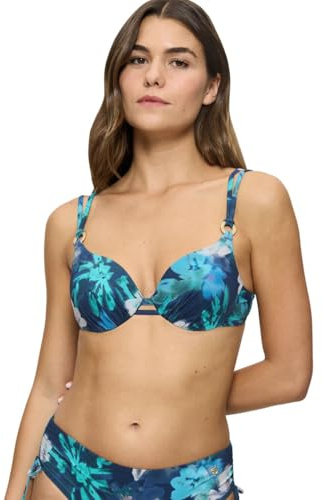 Triumph Summer Fleur WP, Bikini Top Damen, Mehrfarbig (Turquoise - Dark Combination), 44