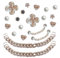 GWAWG Bijoux Crocs 20 PCS Pins Crocs Bling Strass Fleurs Designer Crocs Decoration Crocs Charms pour Enfant Fille Adulte Femme