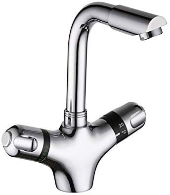 JYMALISA Robinet mitigeur thermostatique pour évier de Cuisine, Robinet monotrou pour Eau Chaude et Froide, Robinet thermostatique de Cuisine