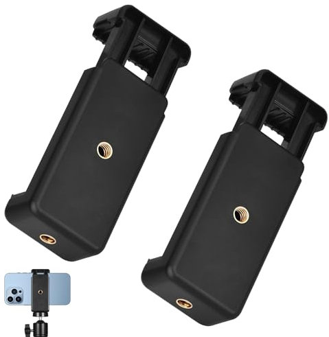 Huybaa 2 Pièces Adaptateur trépied Smartphone, Trépied Support pour Téléphone Intelligent Convient pour Les Smartphones Support de téléphone Portable Adaptateur (Nior)