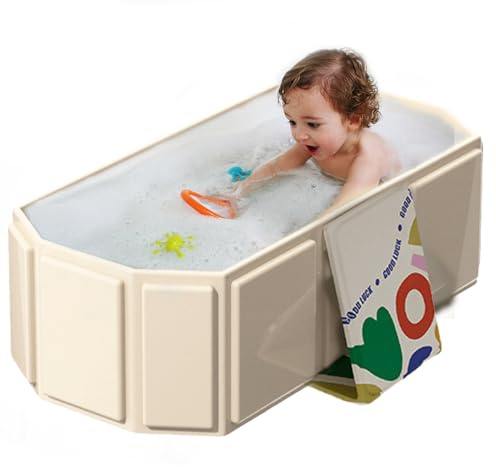 Bañera plegable para bebés y niños, bandeja de ducha portátil, pequeña piscina integrada, ideal para baño caliente y de hielo