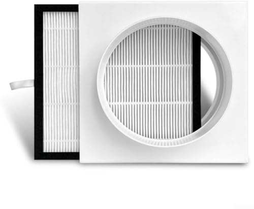 Eawfgtuw Caja de filtro de conducto de purificación de aire con red de carbón activado para tubos de PVC PE Sistema de ventilación de calidad del aire interior 110mm 160mm blanco (110mm)