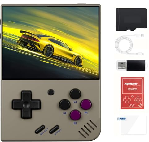 XiFanHo Retro Game Console Miyoo Mini Plus, 128G Miyoo Mini+ Console di gioco portatile con oltre 20000 giochi, sistema Linux Cortex-A7 con 3000 mAh Supporta Gamepad wireless (Grigio)