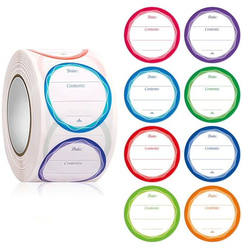 3.8cm Writable Sticky Note Roll of 500 Waterproof Reusable Adhesive Labels for Container Jars School Office Supplies Sticky Note