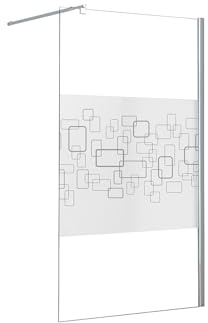 Vente-unique - Paroi de douche à l'italienne sérigraphiée - 140 x 200 cm - PAULINA III