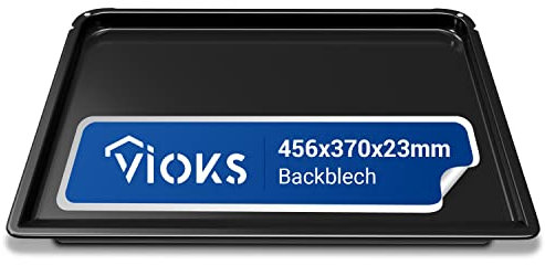 VIOKS Backblech Bosch Backofen Zubehör 456x370x23mm Ersatz für Neff 00434038 & Verstellbares Backblech Ausziehbar/Hohes Backblеch Standardgröße/Herd Backblеch Hoch Fettpfanne Backofen Blech