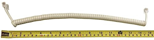 The VoIP Lounge 9 Foot Short Handset Receiver Cord for Hotel Motel Phone Off White/Light Ivory Color