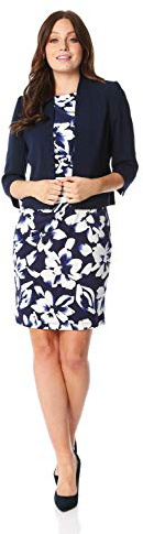 Roman Bolero Jacket for Women UK Ladies Shrug Tailored Rochette Suit Blazer Formal Wedding Guests Crepe Crop Stretch Smart Cover Up Office Work Slim Edge to Edge