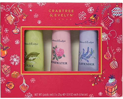 Crabtree & Evelyn Three Piece Hand Therapy Gift Set Lily, Rosewater & Lavender 3 x 25ml
