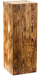 DECOKTIVO Holzsäule, Rustikale Dekosäule, Baumstamm Deko, Bodenwindlicht Ständer, Blumensäule Holz, Stabil und Langlebig, Nuss, 80x30x30 Cm