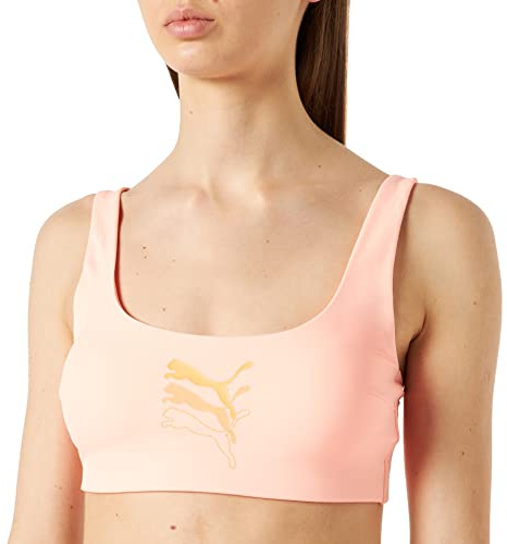 PUMA Swimwear Scoop Neck Top Haut de Bikini, Peach Combo, S Femme