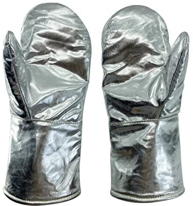 Q-FFL Frauen Kochen Hitzebeständige Handschuhe, Grillhandschuhe, Aluminiumfolie Hochtemperaturbeständige Handschuhe für Metallurgie, Herd