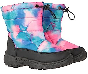 Mountain Warehouse Caribou Toddler Unisex Snow Boots - Snow Proof, Padded Insulation, Drawcord, Deep lugs - Best for Winter Skiing, Sports, Walking & Outdoors Pale Pink (Printed) Kids Shoe Size 8