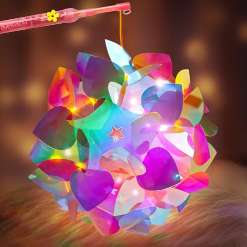 Laternen Bastelset für Kinder, Laterne st Martin, Laterne Kinder mit Stab LED, Laternenstab Kinder LED, Martinslaterne,Lampions Kinder Laterne für Halloween Sankt Martin Laternenumzug-Schmetterlinge