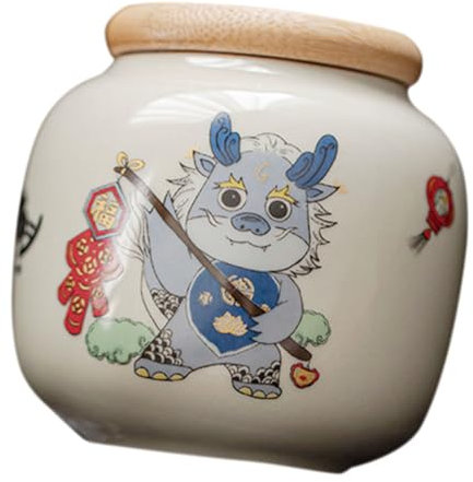 BEBEMOKO Lata De Té De Pequeña Diseño De Dragón Sellada Herméticamente Para Guardar Té y Azúcar Para Cocina