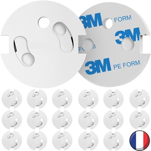 HOMYBABY® Cache Prise Bébé FRANÇAIS- Type E Plug [PACK x20] - Cache Prise Electrique Bebe - Sécurité Domestique - Puériculture pour Protection Prise Courant Électrique + E-BOOK