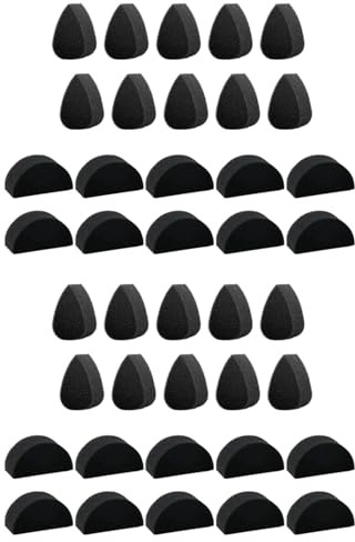 Lckiioy Esponjas para Pintura Esponjas Negras para Pintura de Alta Densidad para Obras de Arte y Pintura Corporal (20 PéTalos + 20 Medias Lunas)