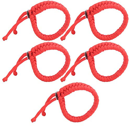 Bracelets en paracorde, 5 pièces 26 x 1,5 cm, Corde de sécurité extérieure, dragonne en paracorde, Cordon de Parachute, Bracelet de Survie tricoté pour Camping en Plein air,