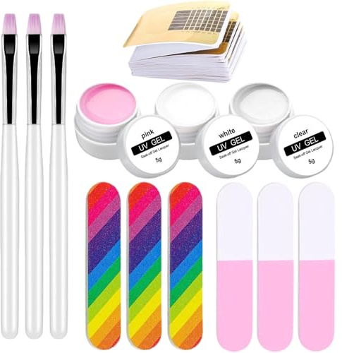 Gel Per Scolpire Estensioni Unghie,Gel Di Curatura Con LED Per Unghie In 3 Colori | Forme E Suggerimenti Per Estensioni - Per Donne Mamme Spose Professionali Salone A Casa Studio Us