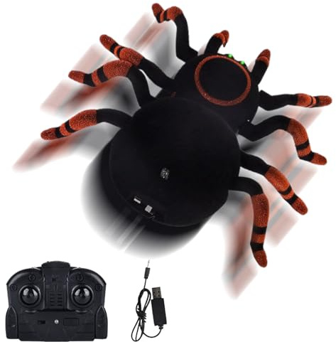 Générique Jouet d'Araignée Télécommandée,Figurine Réaliste avec Lumière et Son | d'escalade d'Araignée Animatronique Noire | pour Jeu Éducation Divertissement Garçons Adultes Intérieur