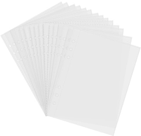 Lot de 25 pochettes transparentes double face en plastique étanche à chargement par le haut pour classeurs, format lettre pour documents, photos et fournitures de bureau - Format A5 - 21 x 13 cm