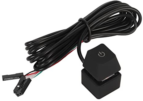 Generic Stationär PC Power-knapp med blå Switch Mekaniska Nycklar för Datorkontroll, 6,6 Fot Lång Förlängningsbrytare för hem- och Kontorsbruk